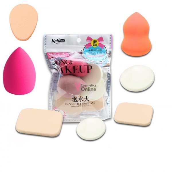 Bureti pentru make-up STB08, set de 6 bucati oval, para, mixt
